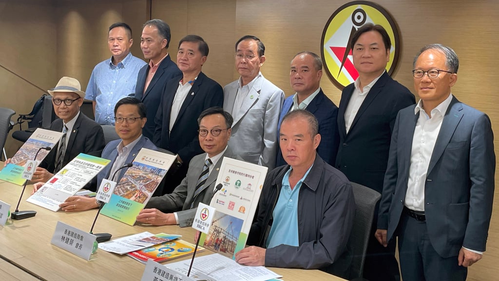 Construction industry representatives reveal the new guidelines on Tuesday. Photo: Fiona Chow Construction industry representatives reveal the new guidelines on Tuesday. Photo: Fiona Chow