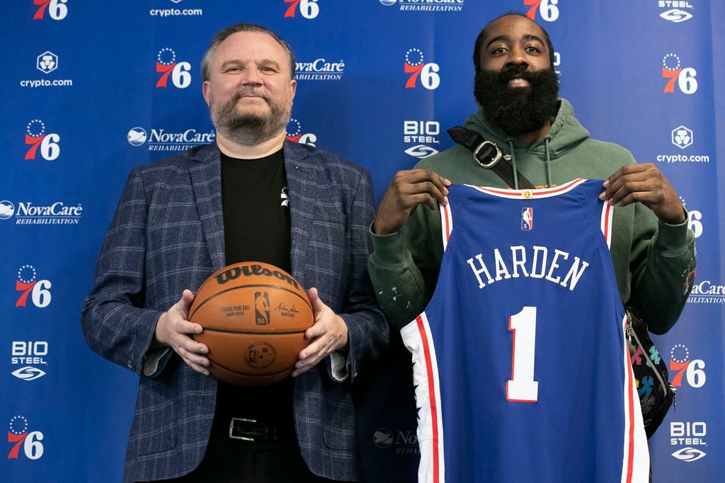 James Harden called Philadelphia 76ers president Daryl Morey a ‘liar’, insisting he will never play for him again. Photo: TNS