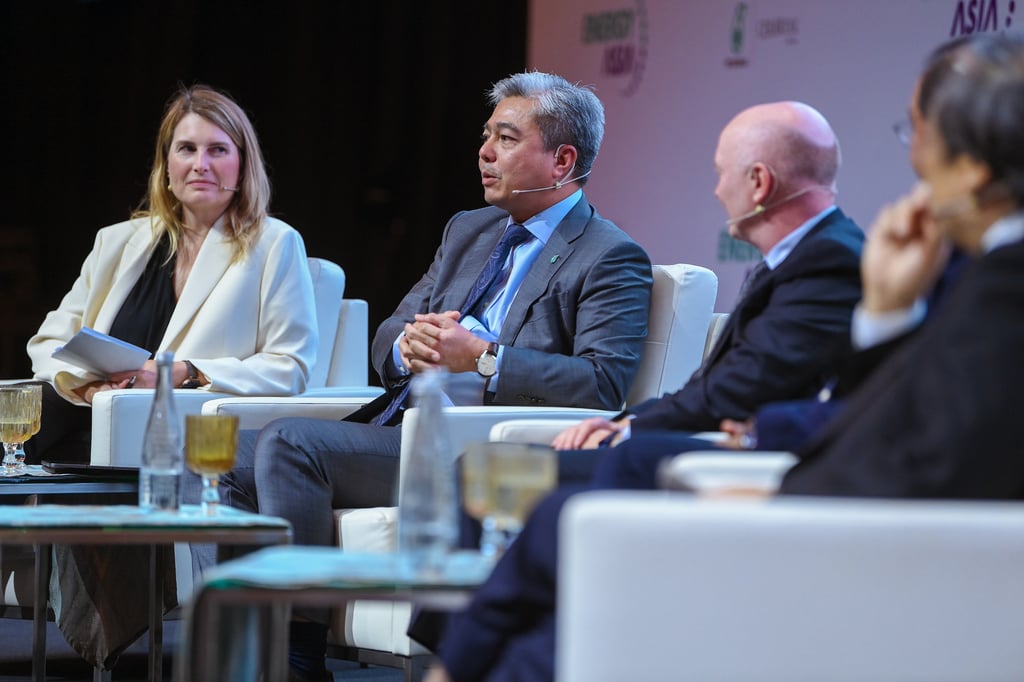 Datuk Adif Zulkifli (second from left), executive vice-president and CEO of the upstream business for Petronas, speaks during the one of the panel discussions presented at Energy Asia 2023 in Kuala Lumpur. Datuk Adif Zulkifli (second from left), executive vice-president and CEO of the upstream business for Petronas, speaks during the one of the panel discussions presented at Energy Asia 2023 in Kuala Lumpur.