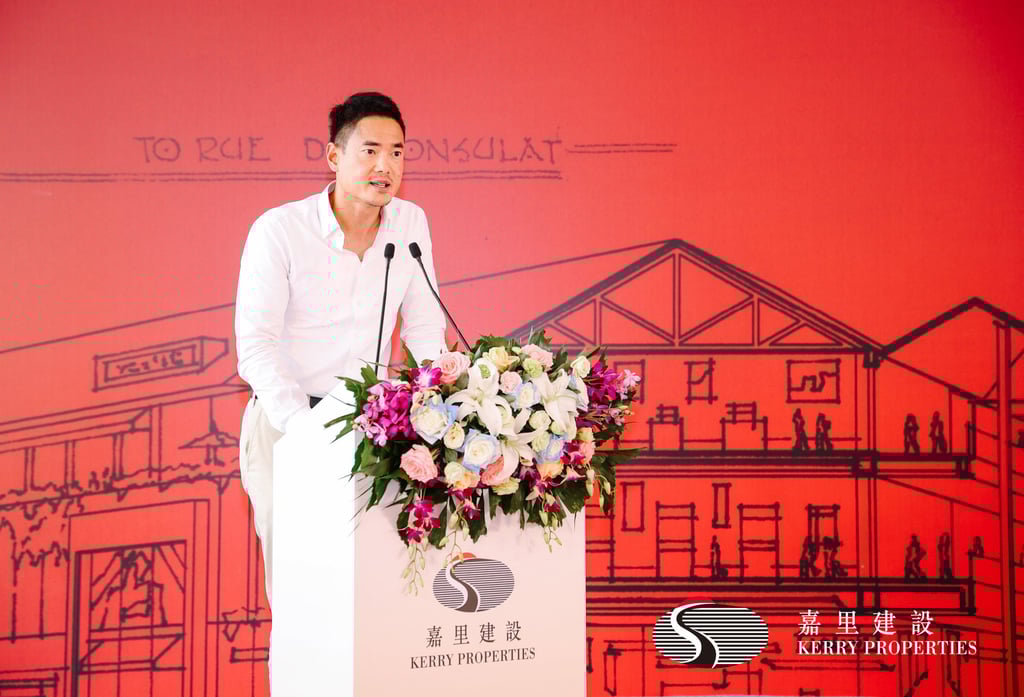 Kerry Properties CEO Kuok Khoon Hua speaks during a ground breaking ceremony for the company’s mixed-use project in Shanghai on Wednesday. Photo: Handout Kerry Properties CEO Kuok Khoon Hua speaks during a ground breaking ceremony for the company’s mixed-use project in Shanghai on Wednesday. Photo: Handout