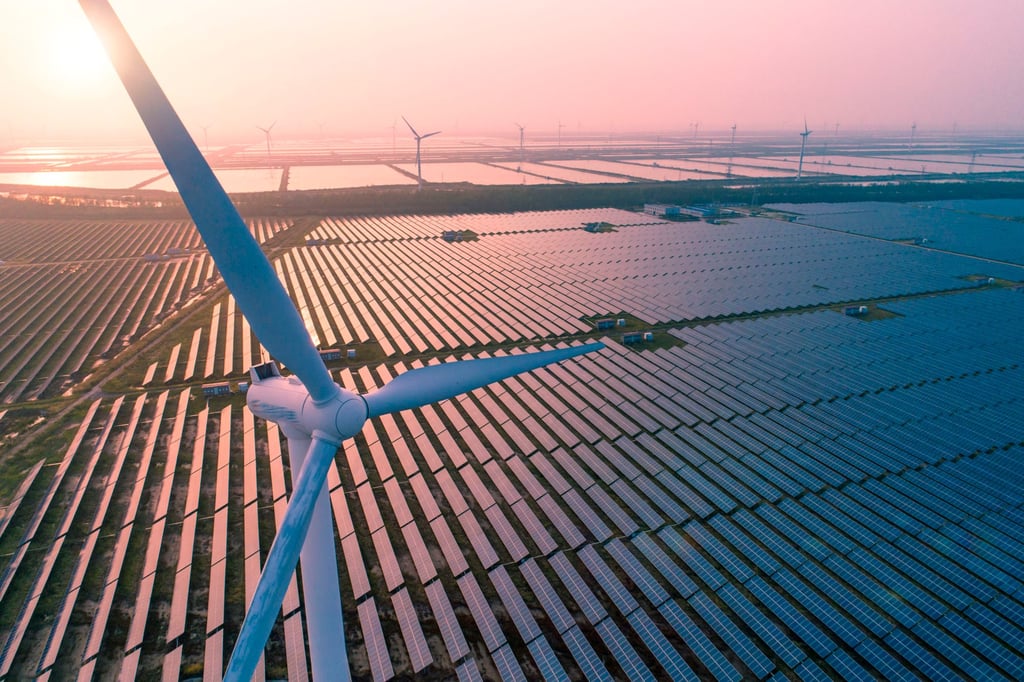 Future alternative electricity source:windmill and solar energy-----concept of sustainable resources on a sunny day, Jiangsu, China. Photo: Getty Images