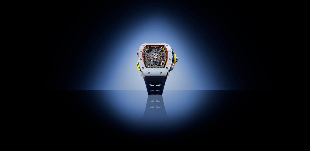 The Richard Mille RM 65-01 grey quartz incorporates the brand’s highly technical, in-house Quartz TPT material. The Richard Mille RM 65-01 grey quartz incorporates the brand’s highly technical, in-house Quartz TPT material.