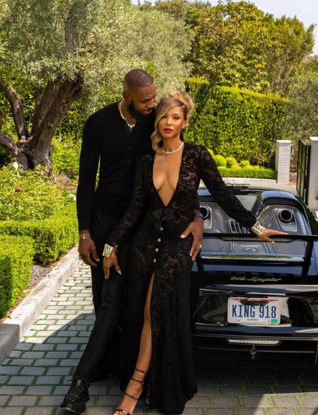 LeBron and Savannah James look ultra stylish together in all black as they pose beside one of their sports cars. Photo: @mrs_savannahrj/Instagram LeBron and Savannah James look ultra stylish together in all black as they pose beside one of their sports cars. Photo: @mrs_savannahrj/Instagram