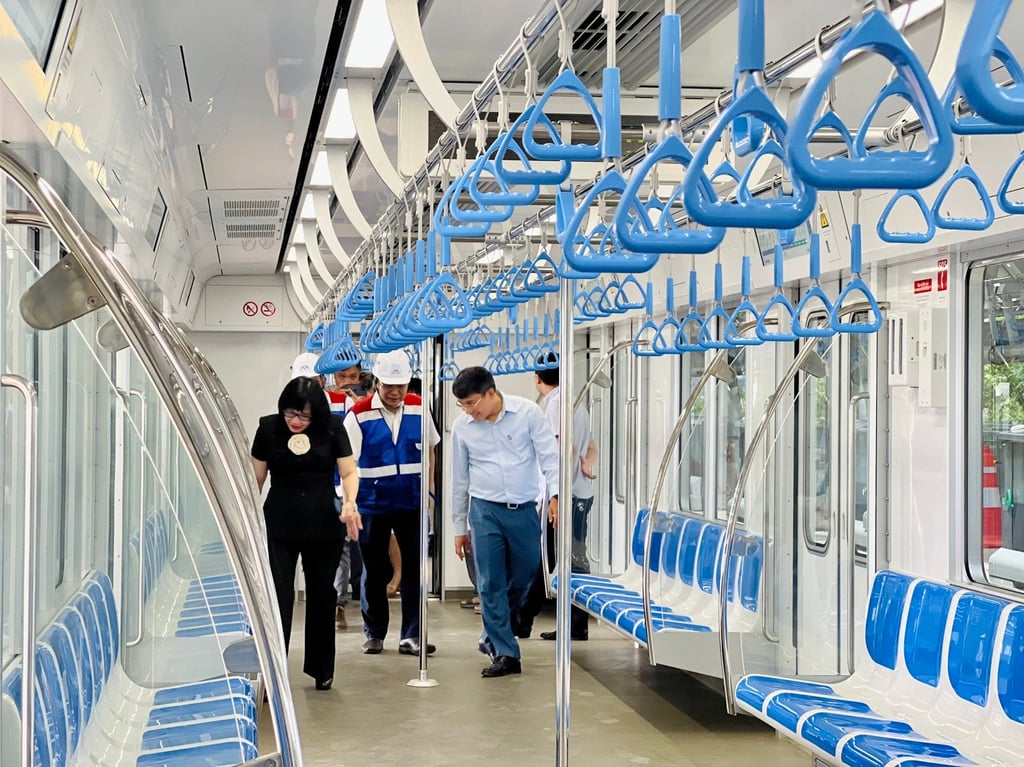 Railcars for use on Ho Chi Minh City Metro Line No 1, which is set to open for public use in 2024. Photo: Facebook@HCMC Metro Railcars for use on Ho Chi Minh City Metro Line No 1, which is set to open for public use in 2024. Photo: Facebook@HCMC Metro