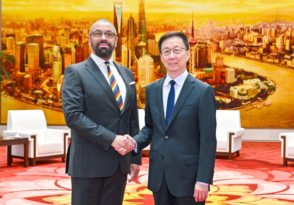 James Cleverly also met Chinese Vice-President Han Zheng while he was in Beijing. Photo: Xinhua