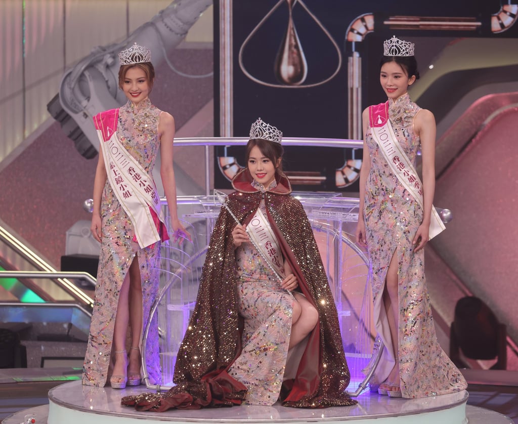 Miss Hong Kong 2023’s first runner-up Lynn Wong, winner Hilary Chong and second runner-up Lovelle Wang. Photo: Yik Yeung-man Miss Hong Kong 2023’s first runner-up Lynn Wong, winner Hilary Chong and second runner-up Lovelle Wang. Photo: Yik Yeung-man