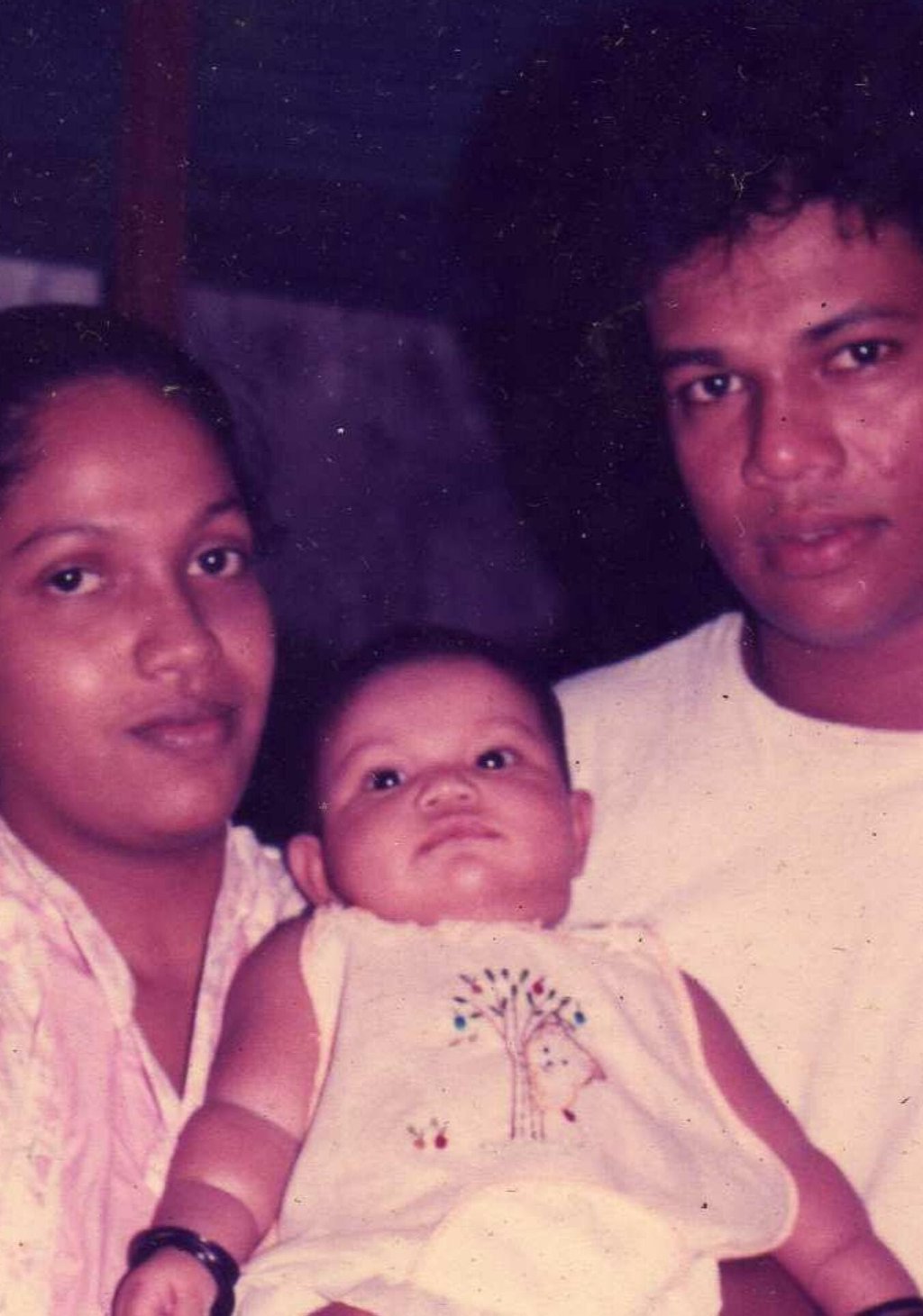 Manisha Wijesinghe with her parents. An accident when she was 9 months old led to her father’s death. Manisha Wijesinghe with her parents. An accident when she was 9 months old led to her father’s death.