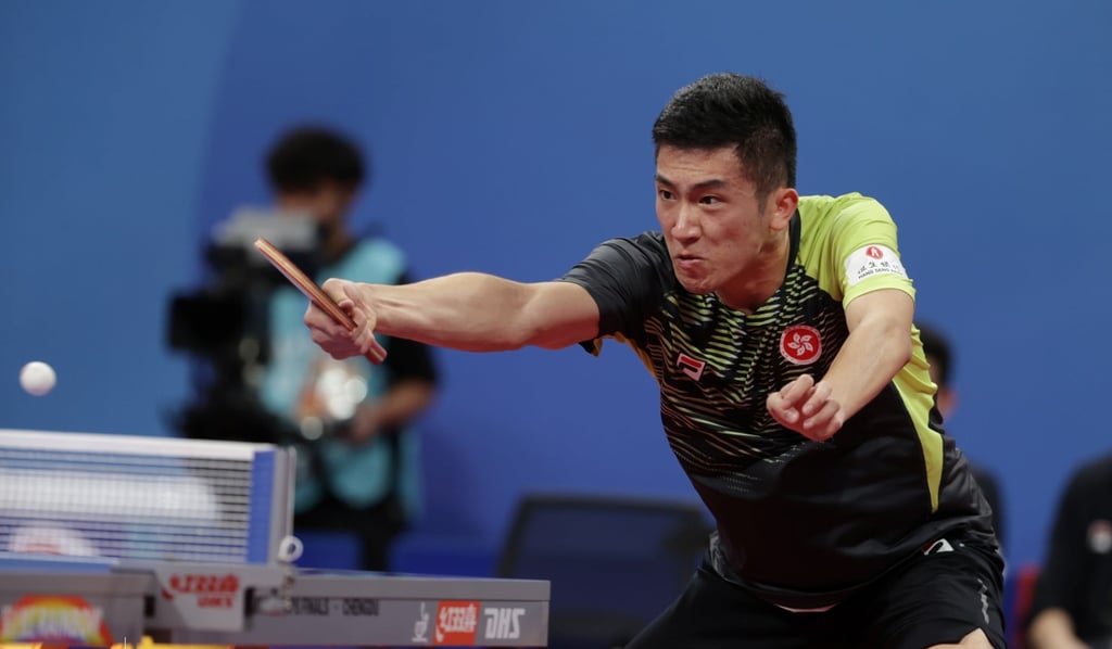 Hong Kong’s men’s team exited the tournament in the round of 16, after a 3-0 loss to China. Photo: World Table Tennis Hong Kong’s men’s team exited the tournament in the round of 16, after a 3-0 loss to China. Photo: World Table Tennis