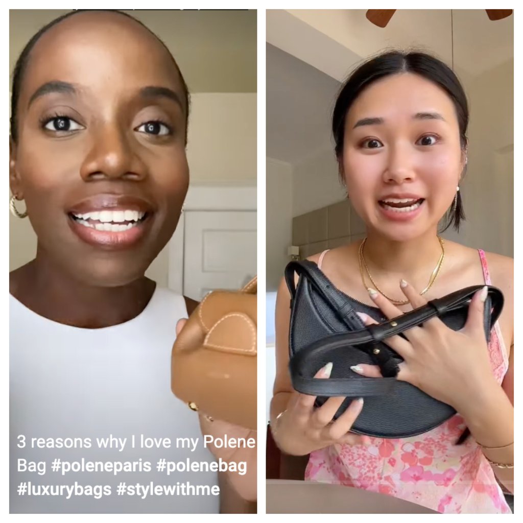 Handbag enthusiasts the world over have cottoned on to the brand Polène in recent months thanks to TikTok. Photos: @talyshamarcellus/YouTube, @jigglyjulia/TikTok Handbag enthusiasts the world over have cottoned on to the brand Polène in recent months thanks to TikTok. Photos: @talyshamarcellus/YouTube, @jigglyjulia/TikTok