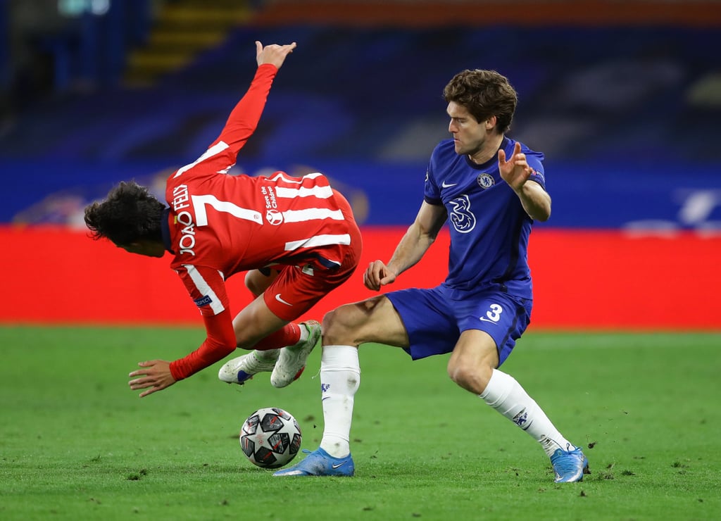 Atletico Madrid’s Joao Felix in action with Chelsea’s Marcos Alonso. Photo: Reuters