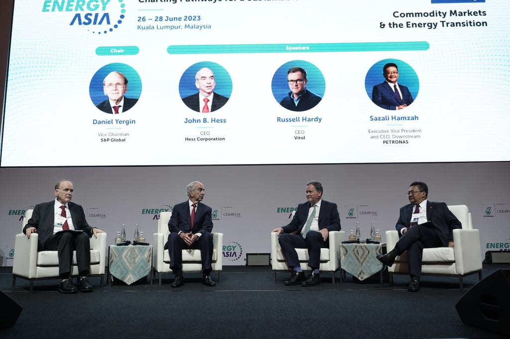 Sazali (far right) takes part in a panel discussion at Energy Asia 2023. The three-day conference presented sessions that addressed issues and solutions regarding Asia’s energy transition.