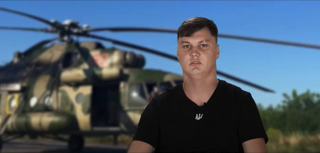 A man identified as Maksym Kuzminov in the video published on Monday. Photo: Defence Intelligence of Ukraine via YouTube