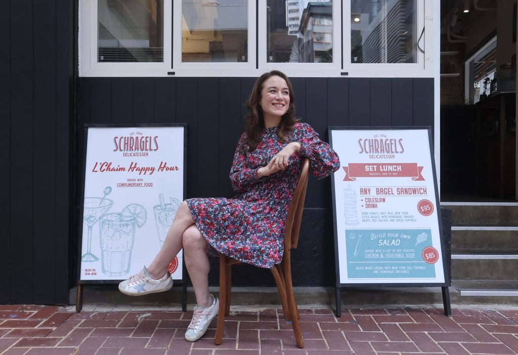 Schragels founder Rebecca Schrage, at her deli in Hong Kong’s Sheung Wan neighbourhood. Photo: Jonathan Wong Schragels founder Rebecca Schrage, at her deli in Hong Kong’s Sheung Wan neighbourhood. Photo: Jonathan Wong