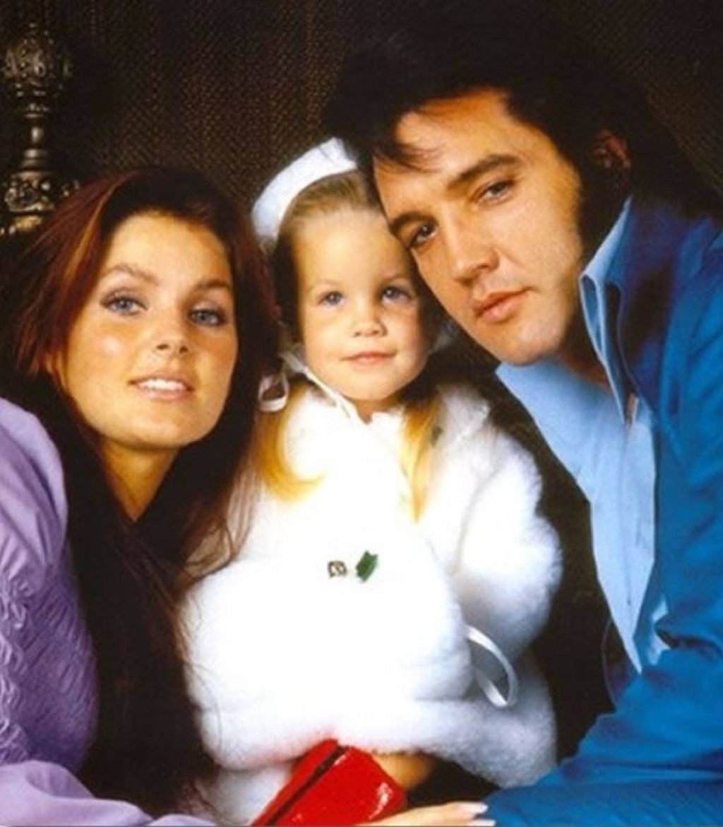 Lisa Marie Presley, centre, with her parents Priscilla and Elvis, back in the day. Photo: Handout