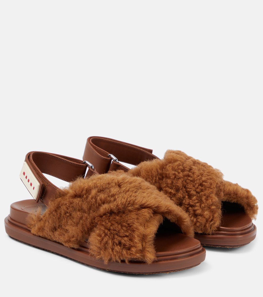Marni Fussbett shearling sandals. Photo: Handout