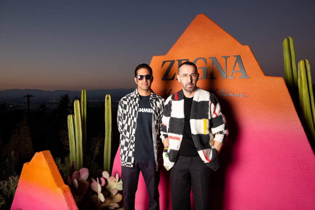 Greg Chait, founder and CEO of The Elder Statesman, with Alessandro Sartori, Zegna’s artistic director. Greg Chait, founder and CEO of The Elder Statesman, with Alessandro Sartori, Zegna’s artistic director.