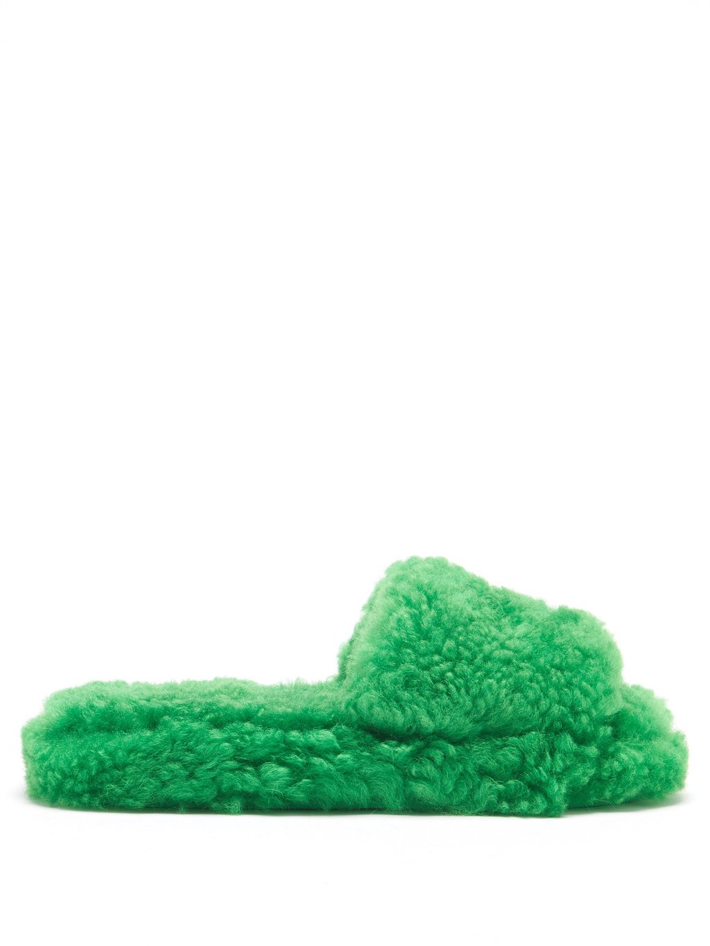 Bottega Veneta shearling slides. Photo: Handout