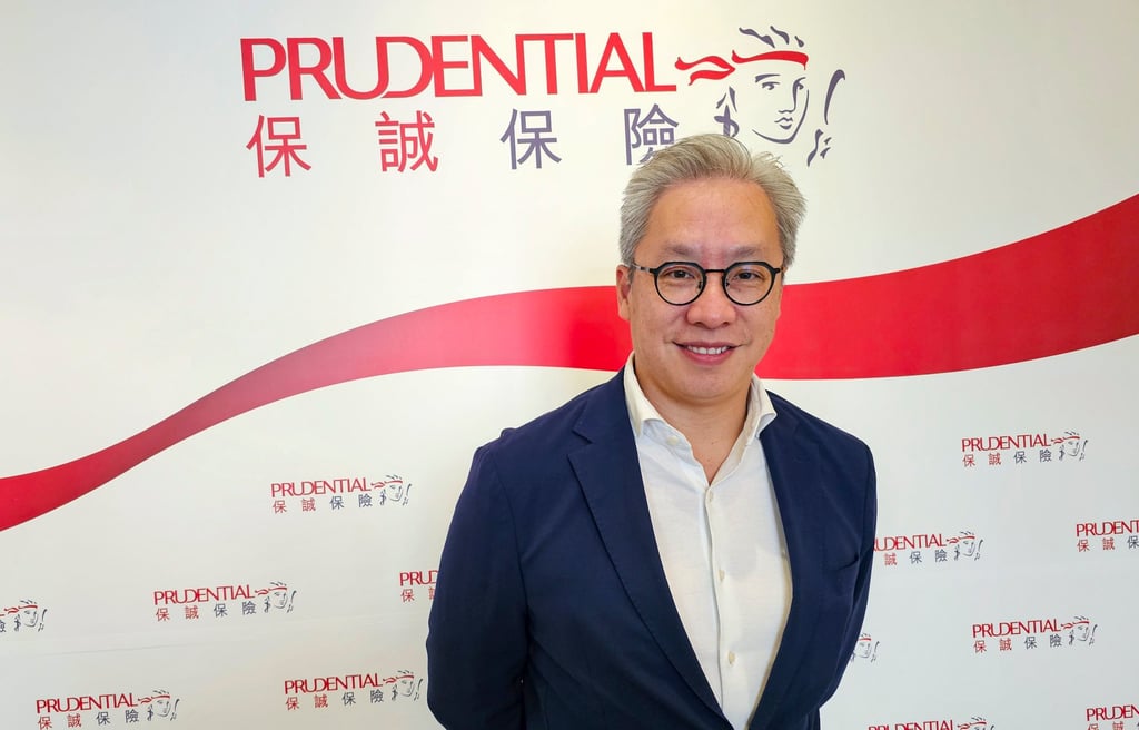 Lawrence Lam, CEO of Prudential Hong Kong appears at a media briefing on September 7, 2023. Photo: Enoch Yiu