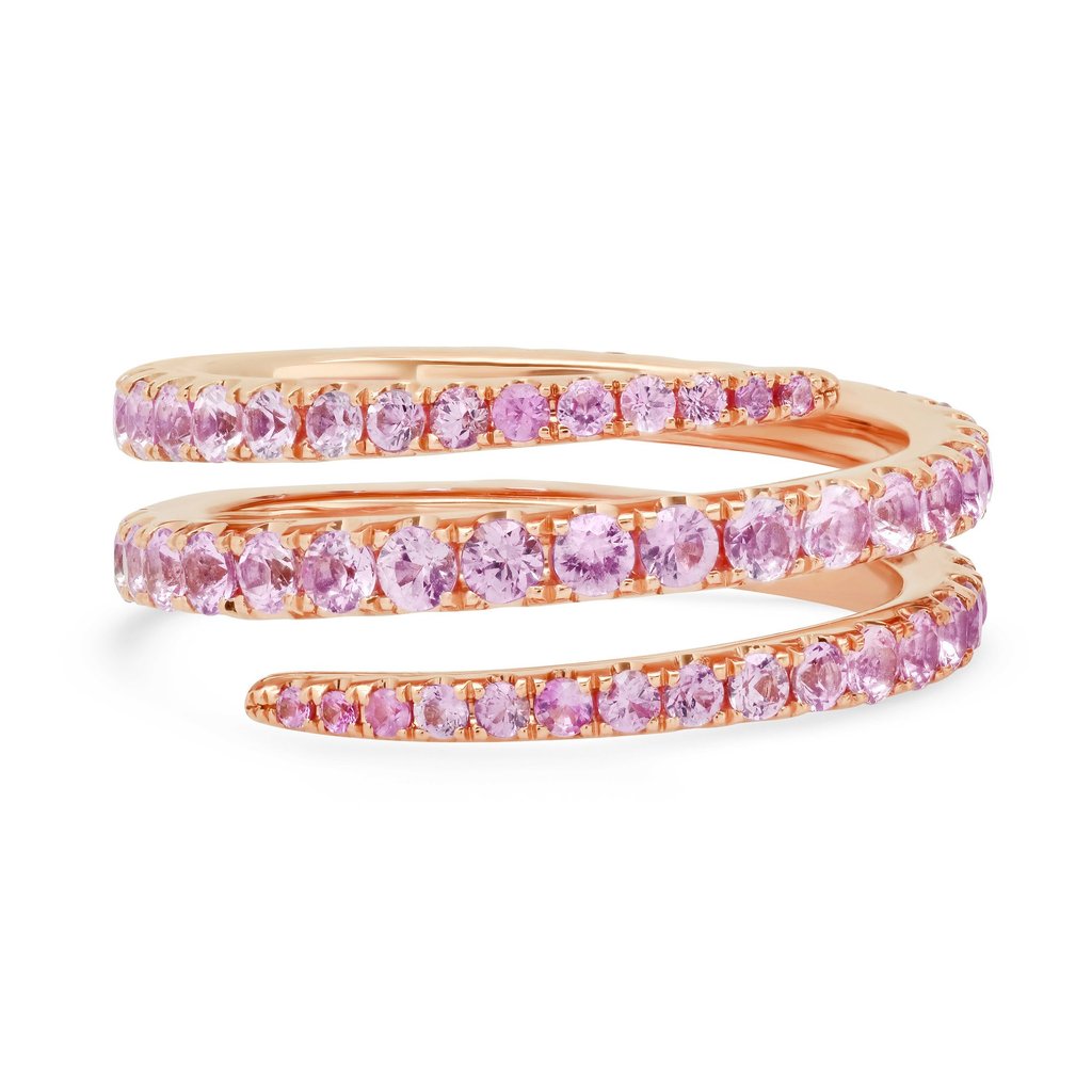Anita Ko pink sapphire pinky coil ring.