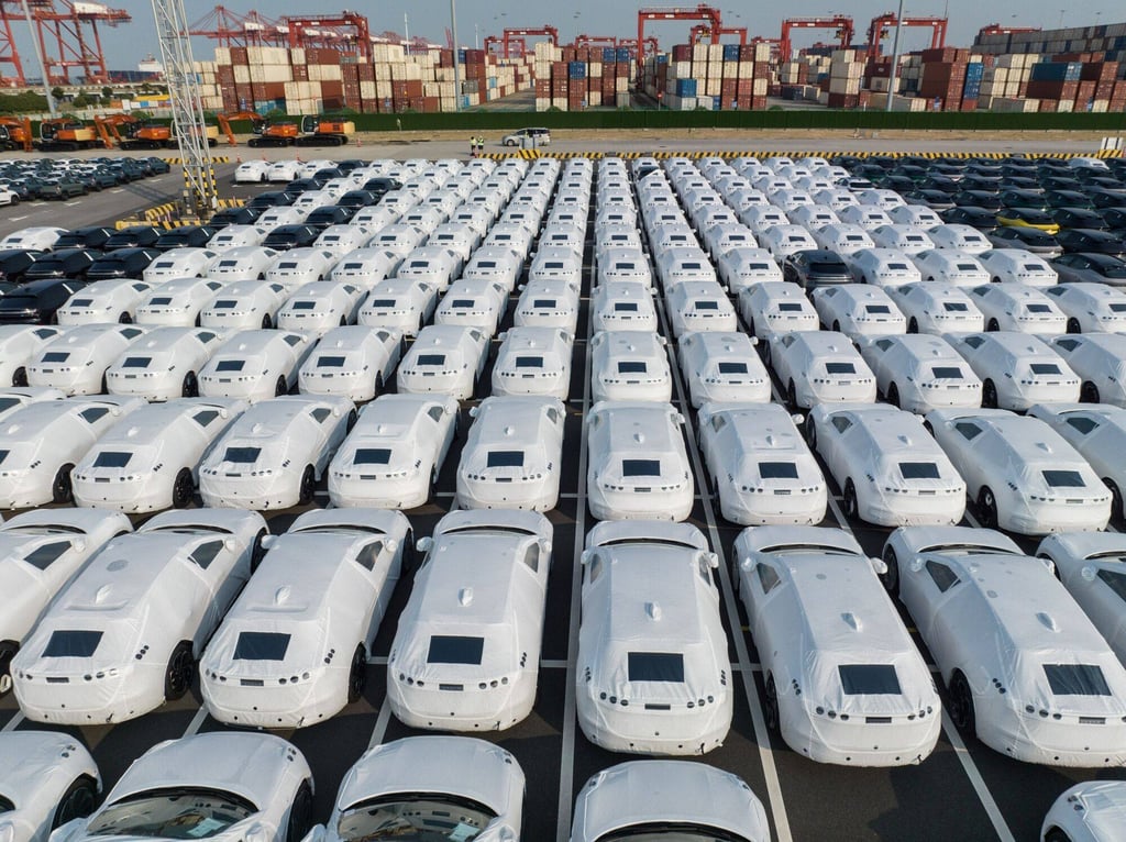 Geely Automobile Holdings Ltd.’s Zeekr electric vehicles bound for shipment to Europe at the Port of Taicang in Taicang, Jiangsu Province, China. Photo: Bloomberg