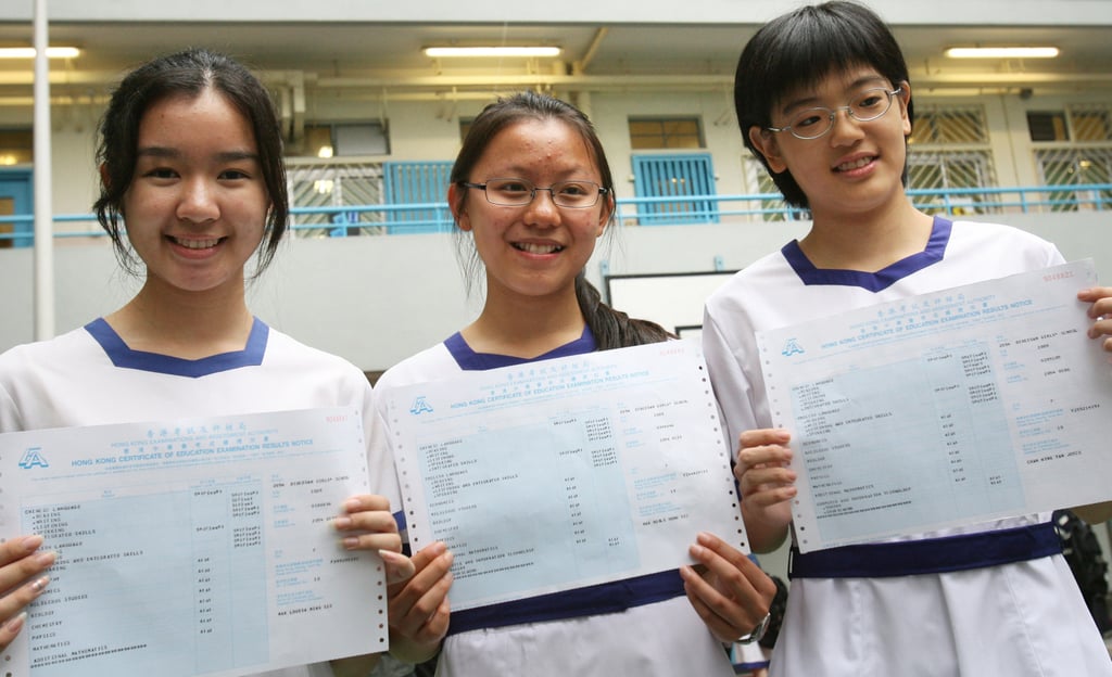 Louisa Mak, Noble Mak and Joyce Chen from Diocesan Girls’ School, who each got 10 As in the 2009 HKCEE exams. Photo: David Wong