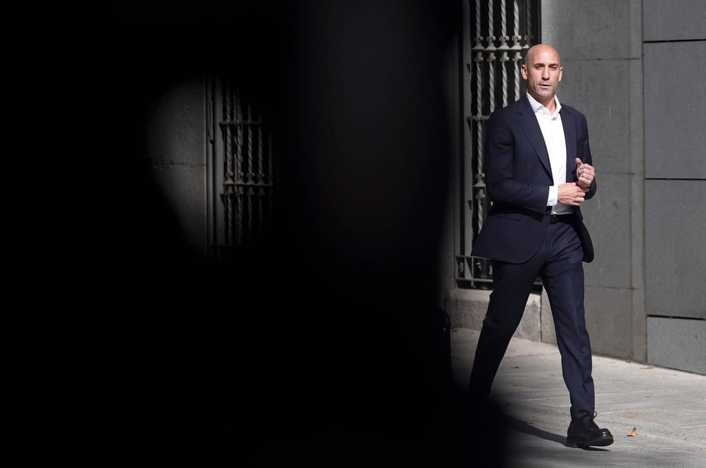 Former Royal Spanish Football Federation chief Luis Rubiales arrives at the National Court in Madrid on September 15. He was ordered to appear before the court over accusations of sexual assault and coercion after the kiss with Spain forward Jenni Hermoso following the team’s win in the Women’s World Cup. Photo: EPA-EFE