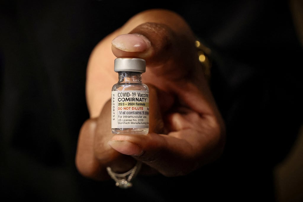 A Covid-19 vaccine is displayed at a medical centre in New York. Photo: Reuters A Covid-19 vaccine is displayed at a medical centre in New York. Photo: Reuters