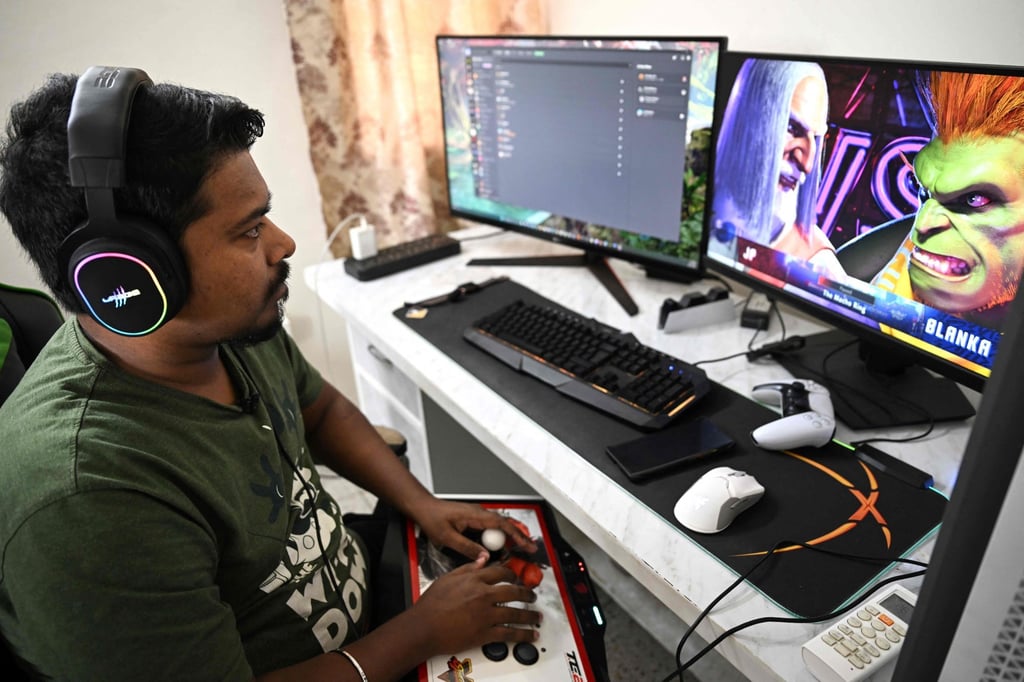 Mayank Prajapati says his father used to beat him for playing video games, now heads to Hangzhou. Photo: AFP Mayank Prajapati says his father used to beat him for playing video games, now heads to Hangzhou. Photo: AFP
