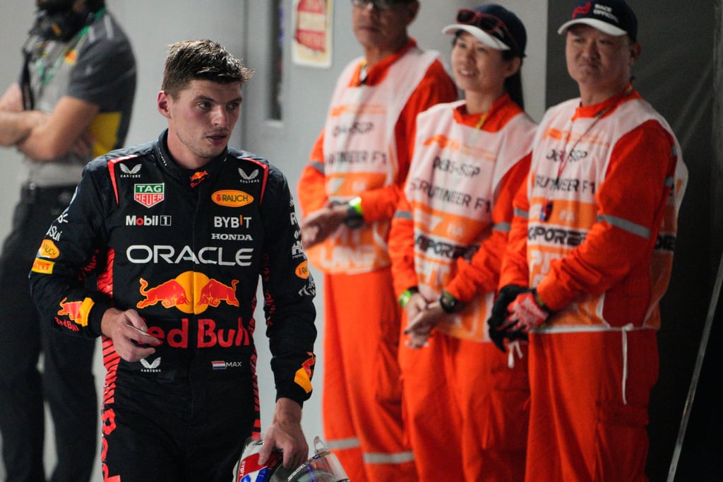 Max Verstappen reacts following the Singapore Formula One Grand Prix at the Marina Bay circuit. Photo: AP Max Verstappen reacts following the Singapore Formula One Grand Prix at the Marina Bay circuit. Photo: AP