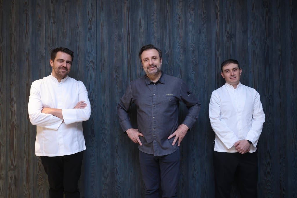 (From left) Est’s chef de cuisine Guillaume Bracaval, Ami’s executive chef Nicolas Boutin, and Est’s pastry chef Michele Abbatemarco, at Ami in Central, Hong Kong. Photo: Jonathan Wong (From left) Est’s chef de cuisine Guillaume Bracaval, Ami’s executive chef Nicolas Boutin, and Est’s pastry chef Michele Abbatemarco, at Ami in Central, Hong Kong. Photo: Jonathan Wong