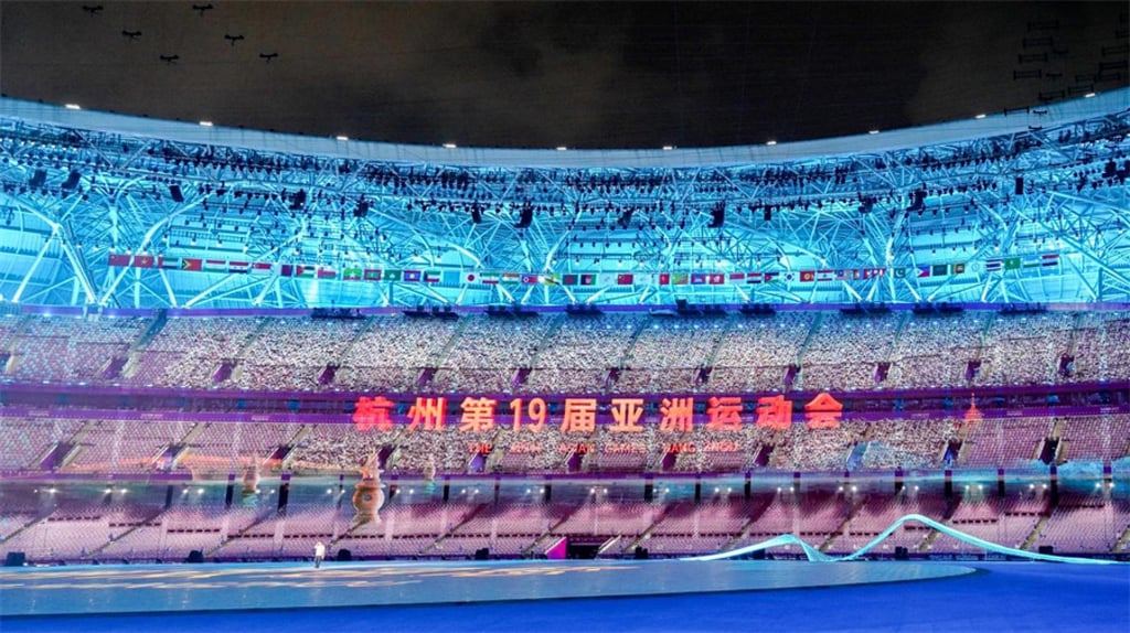 Rehearsals offer a glimpse of part of Saturday night’s Asian Games opening ceremony in Hangzhou. Photo: Handout