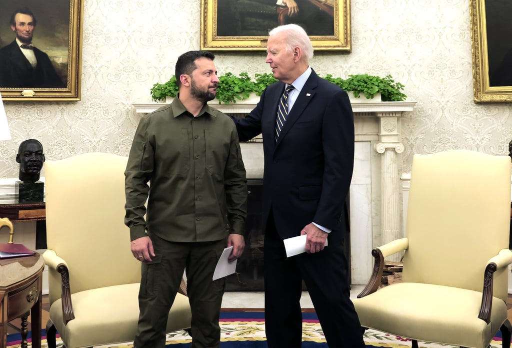 US President Joe Biden meeting with Ukrainian President Volodymyr Zelensky at the White House on Thursday. Photo: EPA-EFE US President Joe Biden meeting with Ukrainian President Volodymyr Zelensky at the White House on Thursday. Photo: EPA-EFE