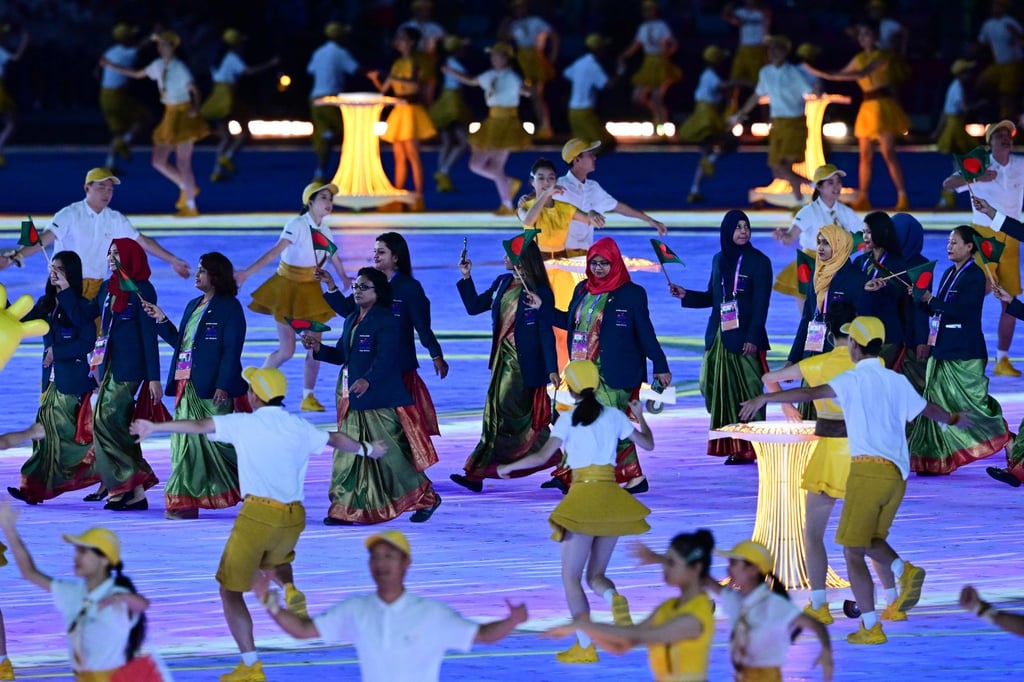 Members of Bangladesh’s delegation make a statement in the opening ceremony. Photo: AFP Members of Bangladesh’s delegation make a statement in the opening ceremony. Photo: AFP