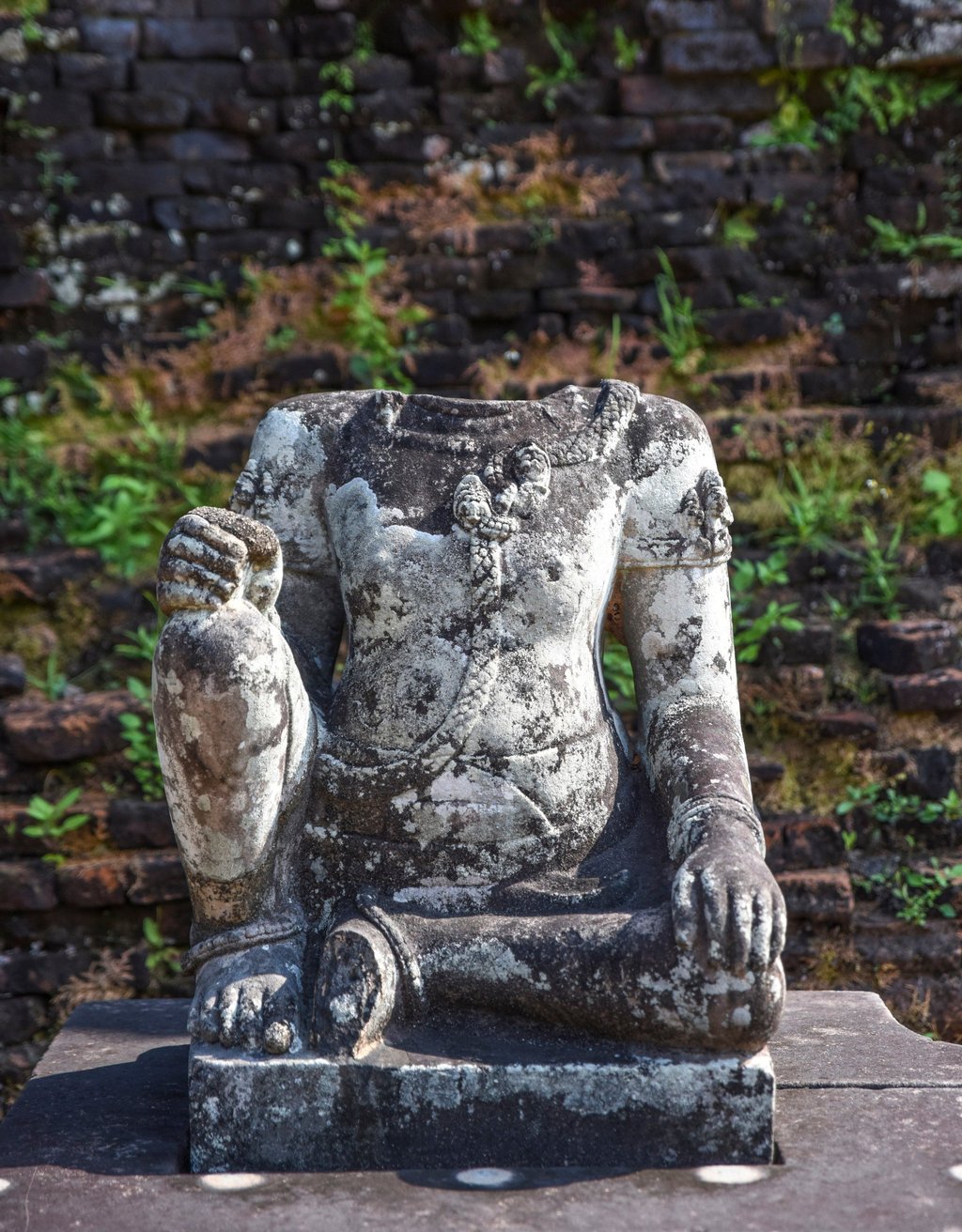 One of the sculptures atthe My Son Sanctuary, which was the political and religious capital of the Champa kingdom from the 4th to the 13th centuries. Photo: Ronan O’Connell One of the sculptures atthe My Son Sanctuary, which was the political and religious capital of the Champa kingdom from the 4th to the 13th centuries. Photo: Ronan O’Connell