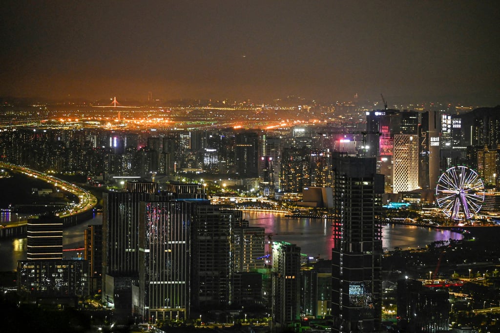 The city skyline of Shenzhen, China, at night. Photo: AFP