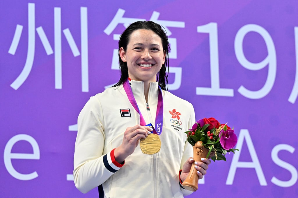 Siobhan Haughey on the podium during the medal ceremony of the women’s 100m freestyle. Photo: Reuters Siobhan Haughey on the podium during the medal ceremony of the women’s 100m freestyle. Photo: Reuters