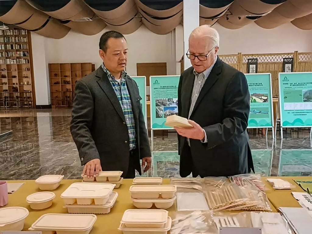 Senlin Biotechnology’s biodegradable bamboo products are on display in November. Photo: Handout Senlin Biotechnology’s biodegradable bamboo products are on display in November. Photo: Handout