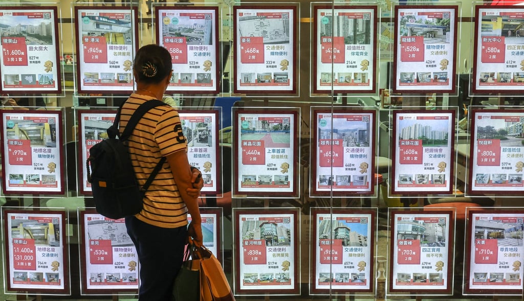 People check residential property advertisements displayed in Wong Tai Sin. Photo: Edmond So