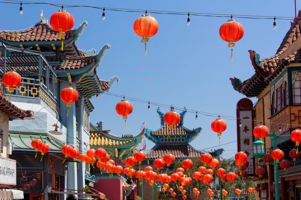 The Chinatown neighbourhood in Los Angeles. The city’s metropolitan area, which includes the suburbs of Orange County, is home to the third-largest Chinese population in the US. The Chinatown neighbourhood in Los Angeles. The city’s metropolitan area, which includes the suburbs of Orange County, is home to the third-largest Chinese population in the US.