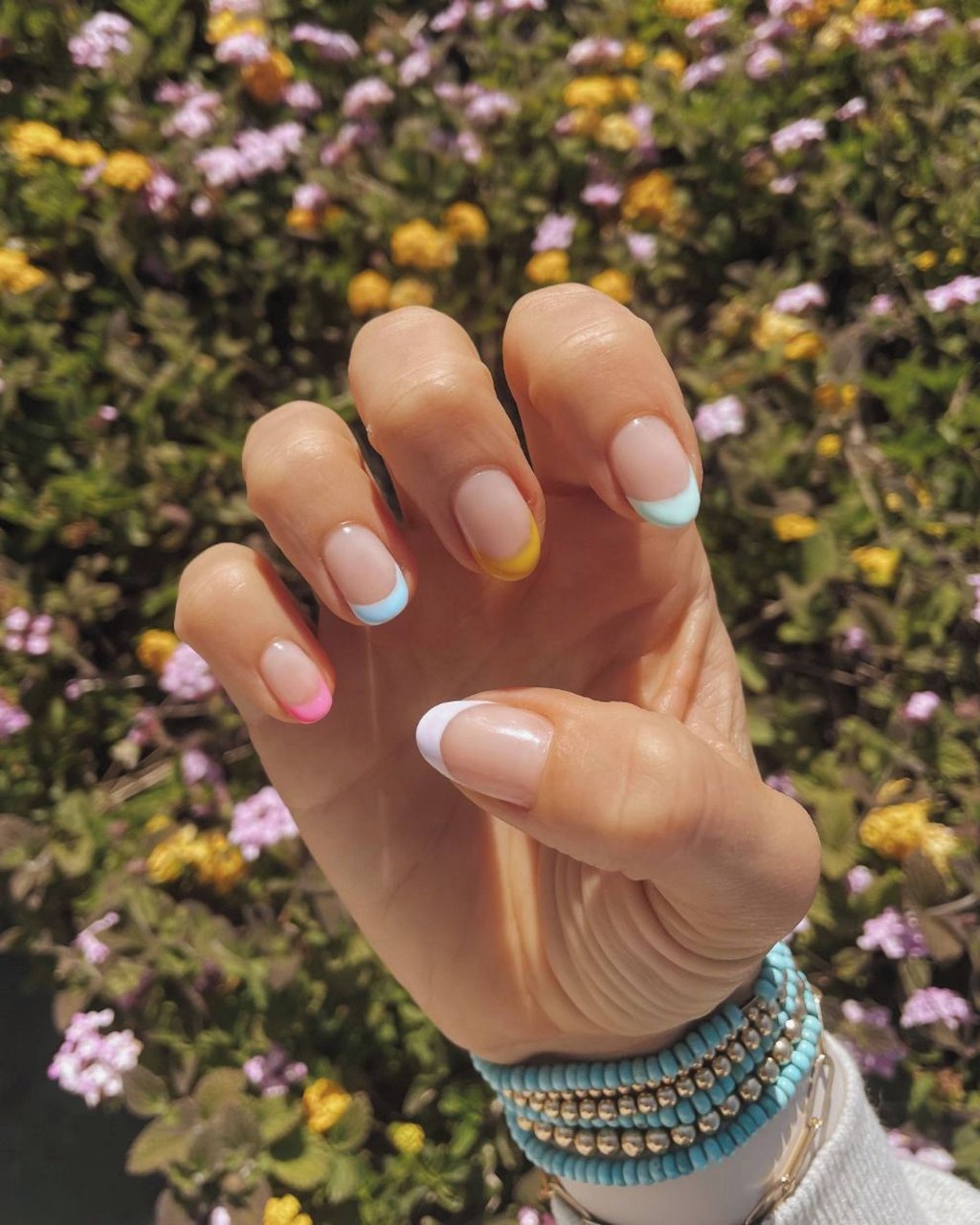 French manicures are still going strong. Photo: @bellacures/Instagram French manicures are still going strong. Photo: @bellacures/Instagram