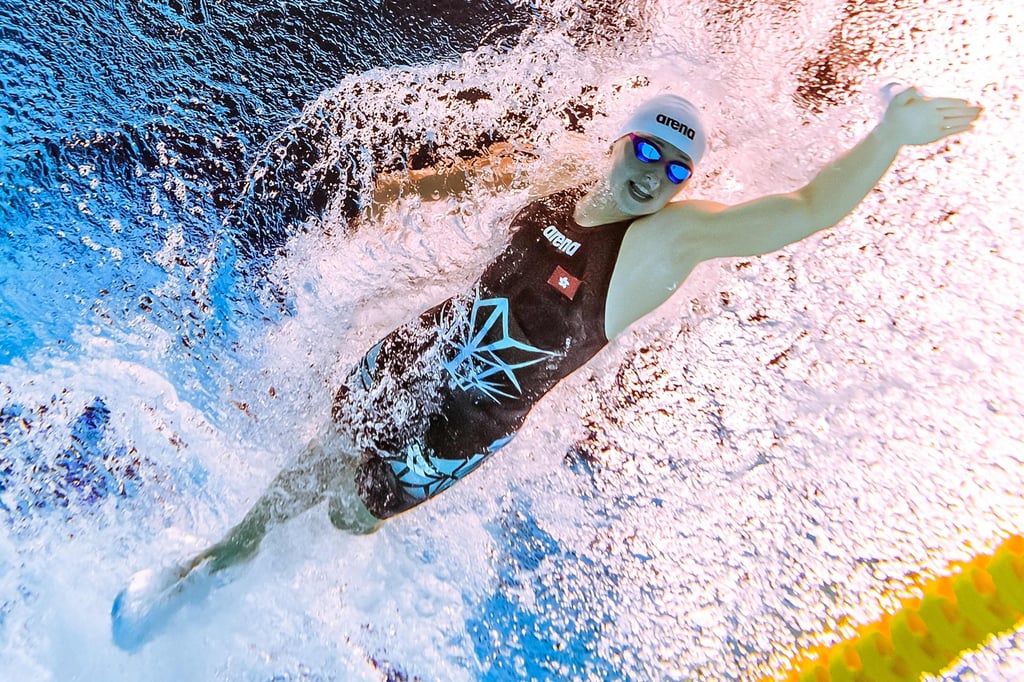 Hong Kong’s Siobhan Haughey competes in the heats of the women’s 50m freestyle on Thursday. Photo: AFP
