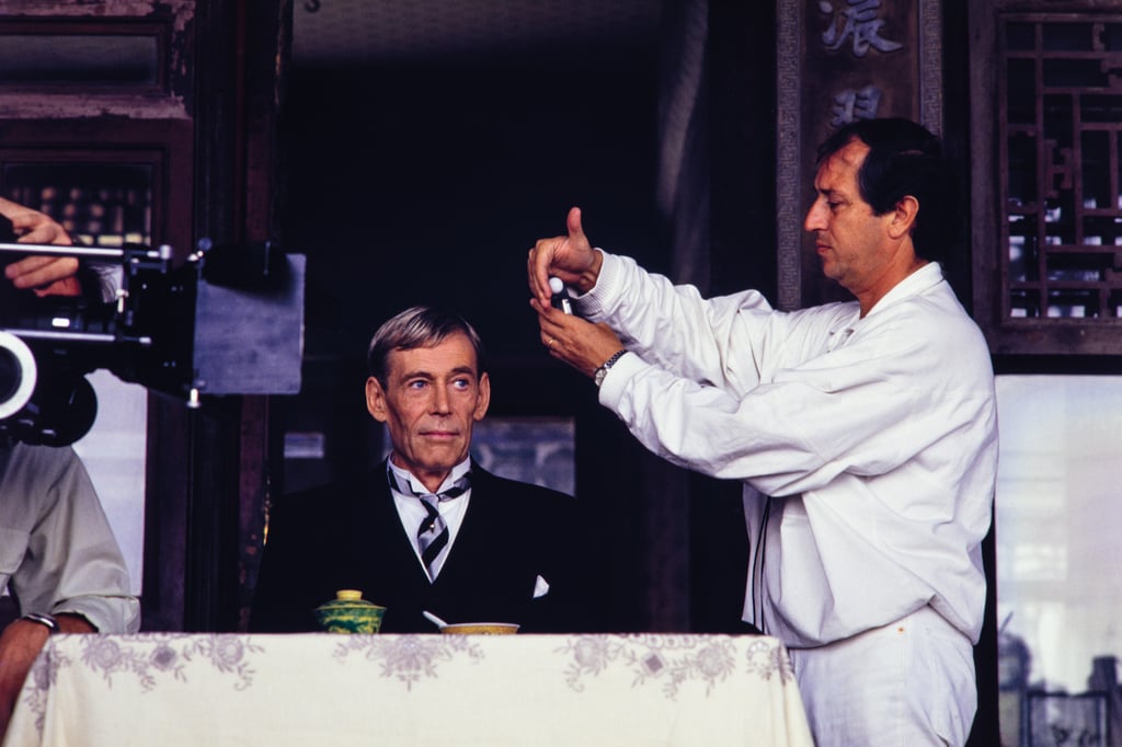 Peter O’Toole (sitting), as Sir Reginald Johnston, waits for the camera to roll. Photo: Basil Pao