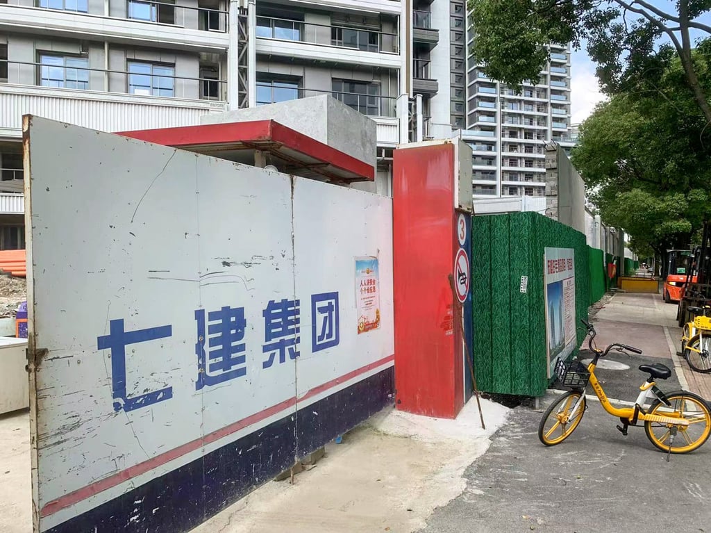 Outside the construction site of The One-Rivera Shanghai. Photo: SCMP/Daniel Ren