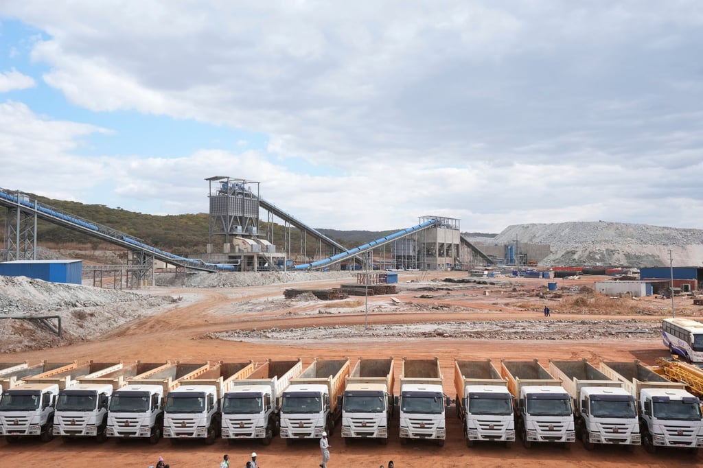 Trucks and machinery are seen on the grounds of Prospect Lithium Zimbabwe’s processing plant in Goromonzi about 80 kilometres southeast of the capital Harare. A Chinese mining company on Wednesday commissioned a $300 million lithium processing plant in Zimbabwe. Zimbabwe has one of the world’s largest reserves of the metal. Photo: AP