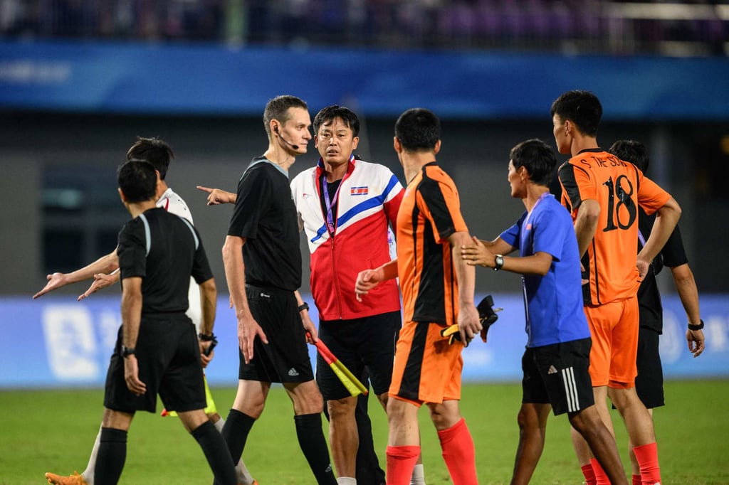 North Korea’s fury stemmed from a decisive late penalty award for opponents Japan. Photo: Philip Fong /AFP