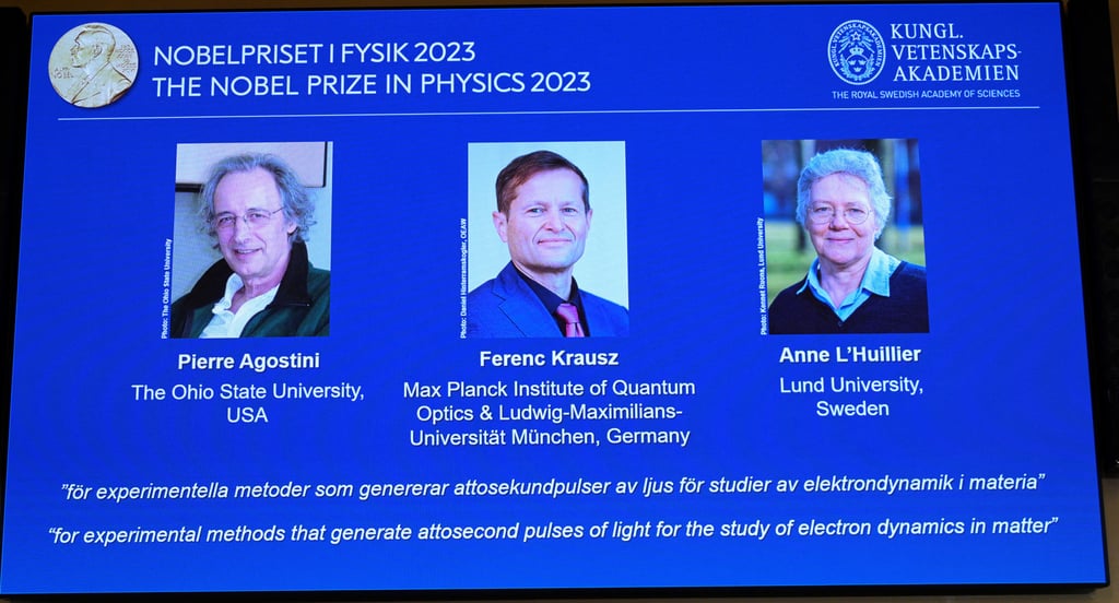 This year’s Nobel Prize winners in Physics. Photo: Reuters This year’s Nobel Prize winners in Physics. Photo: Reuters