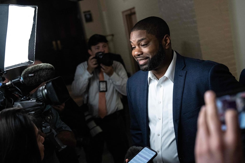 US congressman Byron Donalds speaks to reporters before a House Republican caucus meeting in Washington on Tuesday. Photo: AFP US congressman Byron Donalds speaks to reporters before a House Republican caucus meeting in Washington on Tuesday. Photo: AFP