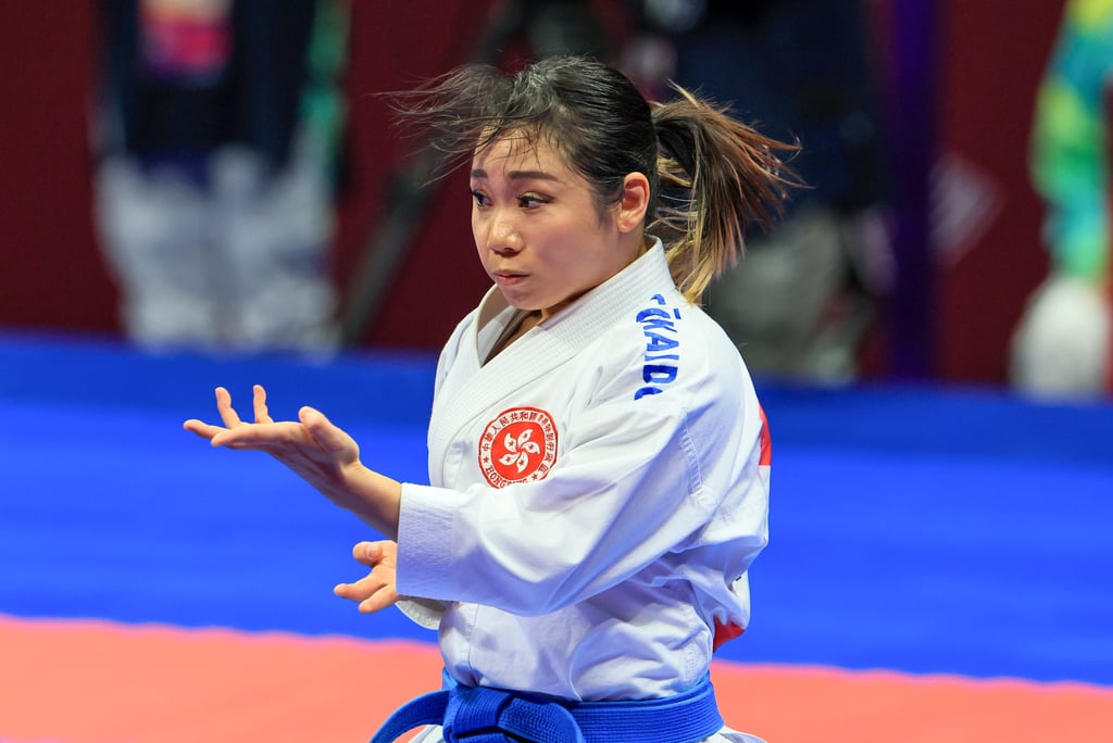Grace Lau Mo-sheung bags bronze in women’s individual kata. Photo: Dickson Lee Grace Lau Mo-sheung bags bronze in women’s individual kata. Photo: Dickson Lee