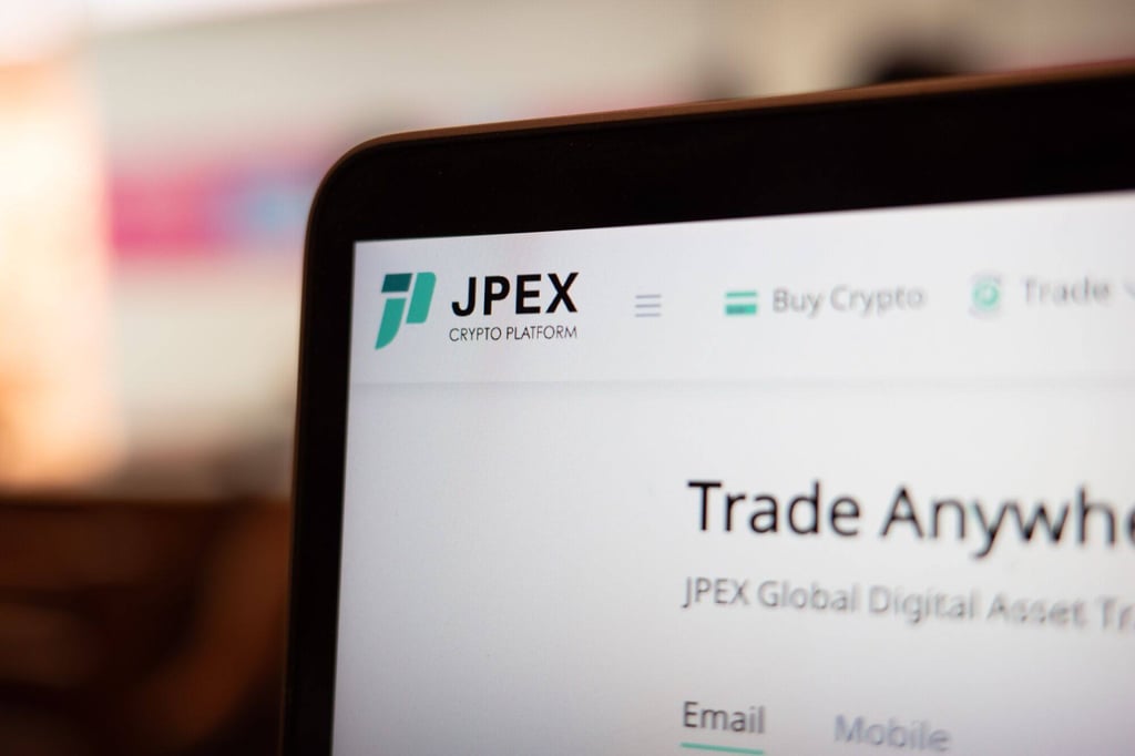 The logo of under-investigation cryptocurrency platform JPEX. Photo: Bloomberg