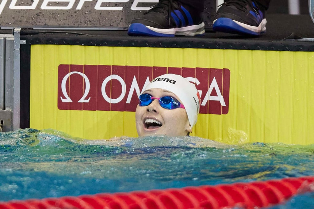 Siobhan Haughey was surprised by her time in the 100m freestyle at the World Cup. Photo: AP